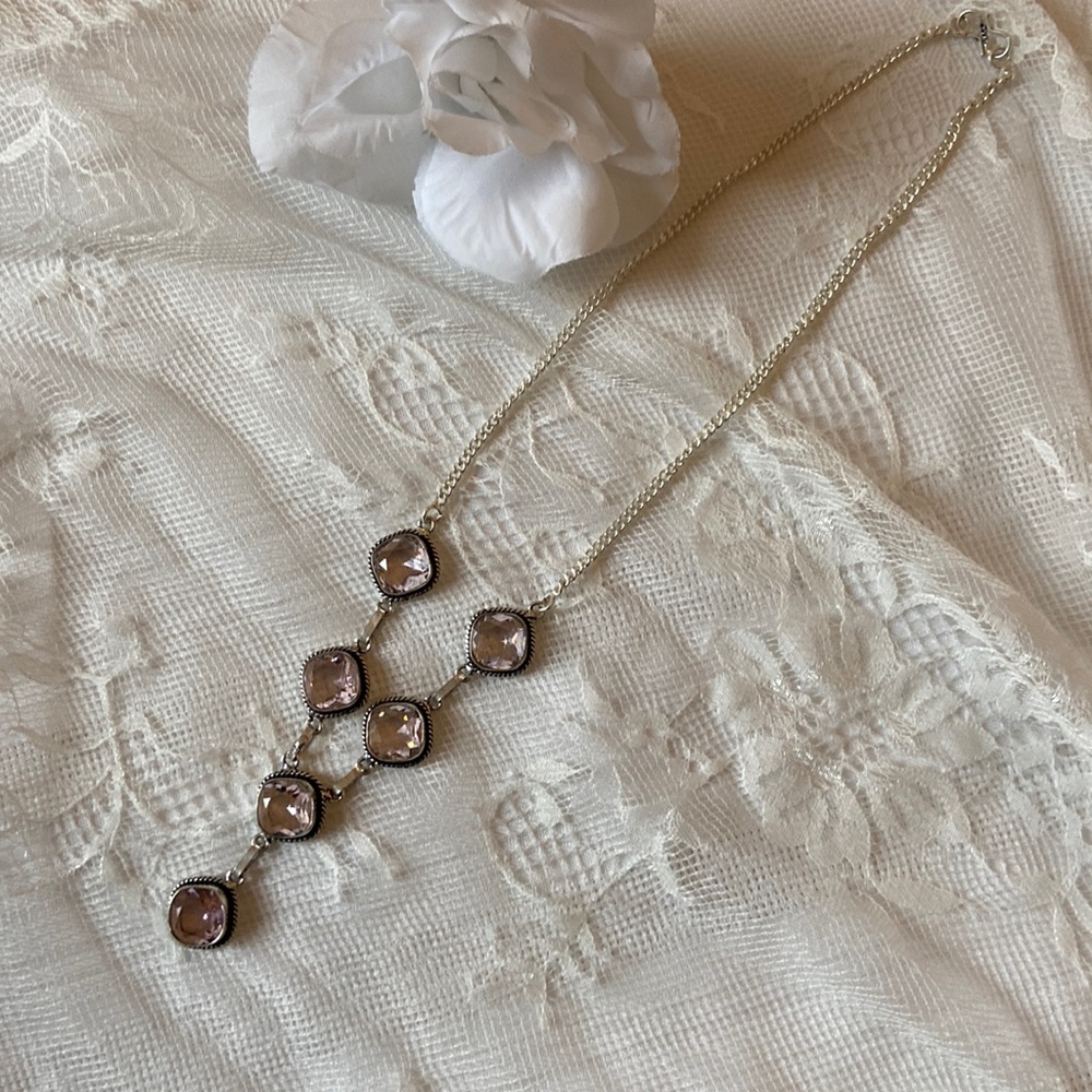 Brand New! Pink Topaz Sterling Silver Necklace